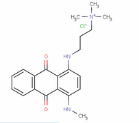 N,N,N-trimethyl-3-((4-(methylamino)-9,10-dioxo-9,10-dihydroanthracen-1-yl)amino)propan-1-aminium chloride